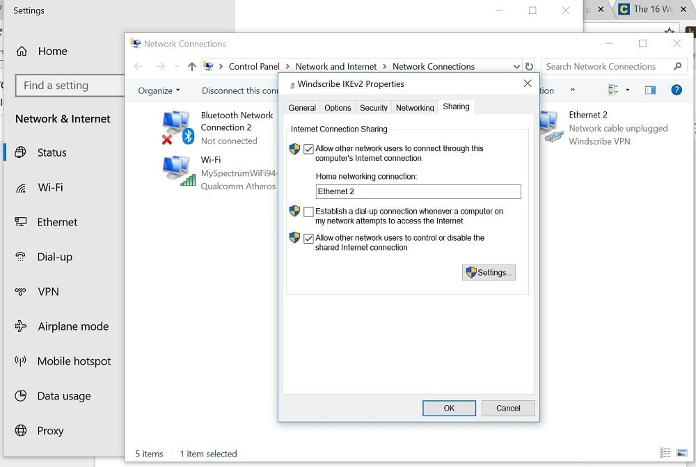 نحوه استفاده از vpn در منوی اشتراک اتصالات شبکه ps4
